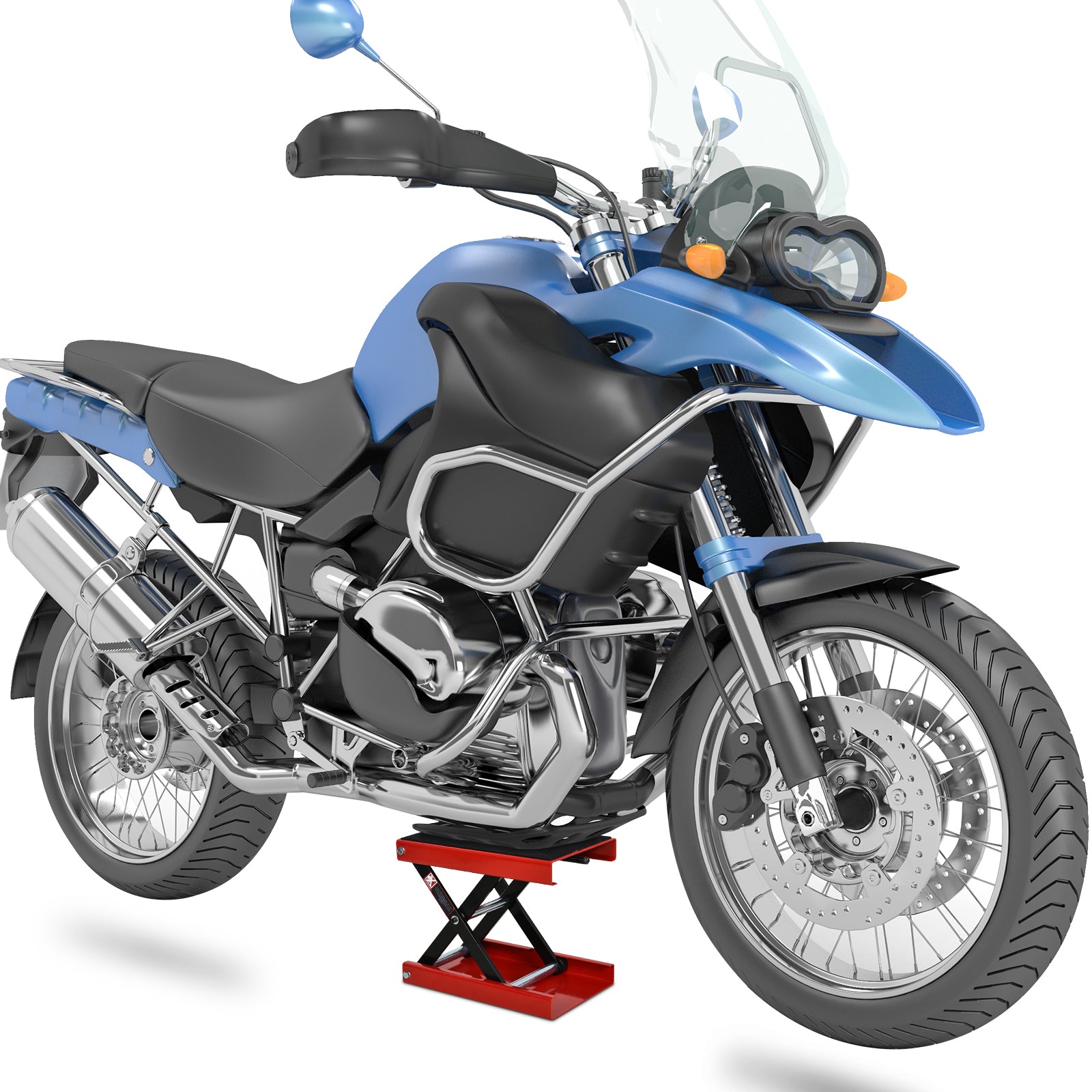 Scissor Lift Stand 500kg Load Height Adjustable 10-37cm Motorcycle Support Motorcycle Stand for Parking or Repair Workshop Garage 41.5x23.5x10-37cm Black and Red