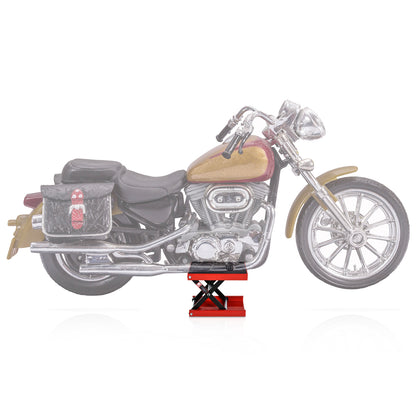 Scissor Lift Stand 500kg Load Height Adjustable 10-37cm Motorcycle Support Motorcycle Stand for Parking or Repair Workshop Garage 41.5x23.5x10-37cm Black and Red