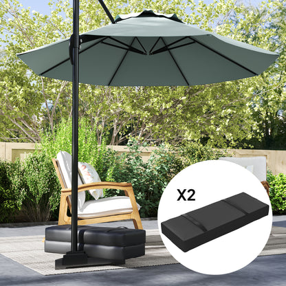 2 Pack Sandbags for Sunshade Fillable up to 25 kg Sandbag for Umbrella Stand 600D Oxford Weighted for filling Weighting Sunshade Base for Outdoor Umbrella Stand Black