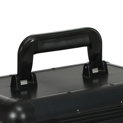 SPORTNOW Poker Set with 600 Chips for Texas Holdem, Casino Set with Poker Case in ABS, 2 Decks of Playing Cards, Chip Tray, Mat and Dealer for 12 Players, Black