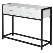Console Table 120x34x81 cm Entryway Table with 2 Drawers and Adjustable Feet Modern Style Furniture for Hallway Living Room Black and White