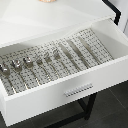 Console Table 120x34x81 cm Entryway Table with 2 Drawers and Adjustable Feet Modern Style Furniture for Hallway Living Room Black and White