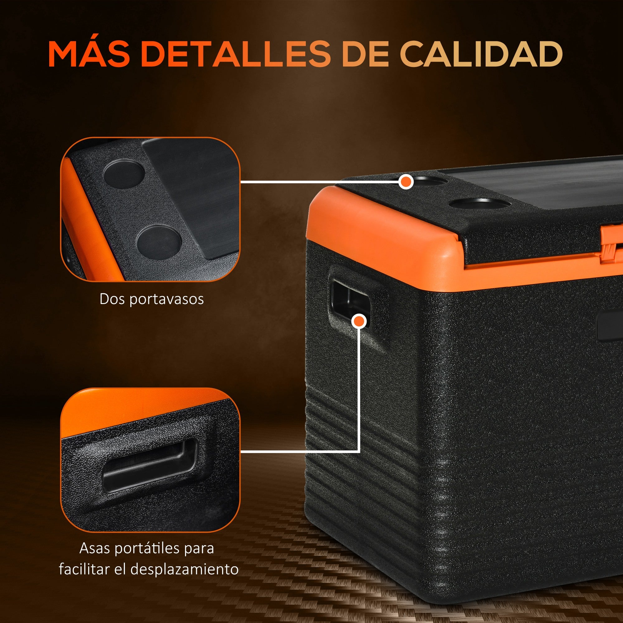 Portable Electric 40L Car Refrigerator 12V/24V up to -20℃ Mini Fridge with Compressor Touch LED Display for Home Camping Travel Car 58.7x36.5x43.8 cm Black
