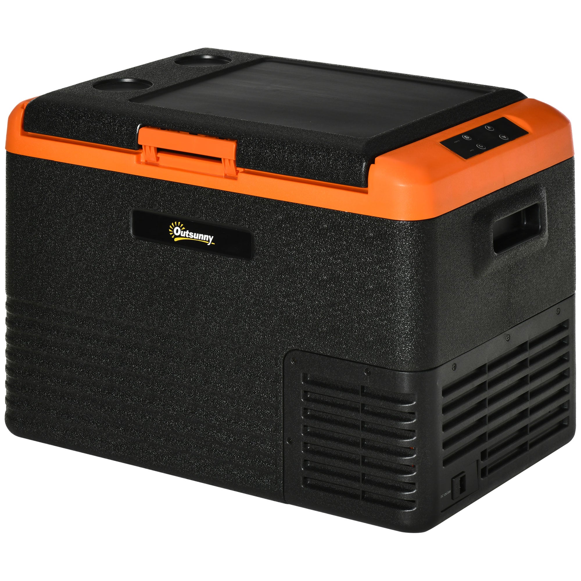 Portable Electric 40L Car Refrigerator 12V/24V up to -20℃ Mini Fridge with Compressor Touch LED Display for Home Camping Travel Car 58.7x36.5x43.8 cm Black
