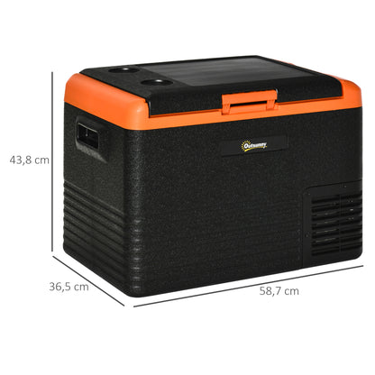 Portable Electric 40L Car Refrigerator 12V/24V up to -20℃ Mini Fridge with Compressor Touch LED Display for Home Camping Travel Car 58.7x36.5x43.8 cm Black