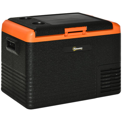 Portable Electric 40L Car Refrigerator 12V/24V up to -20℃ Mini Fridge with Compressor Touch LED Display for Home Camping Travel Car 58.7x36.5x43.8 cm Black