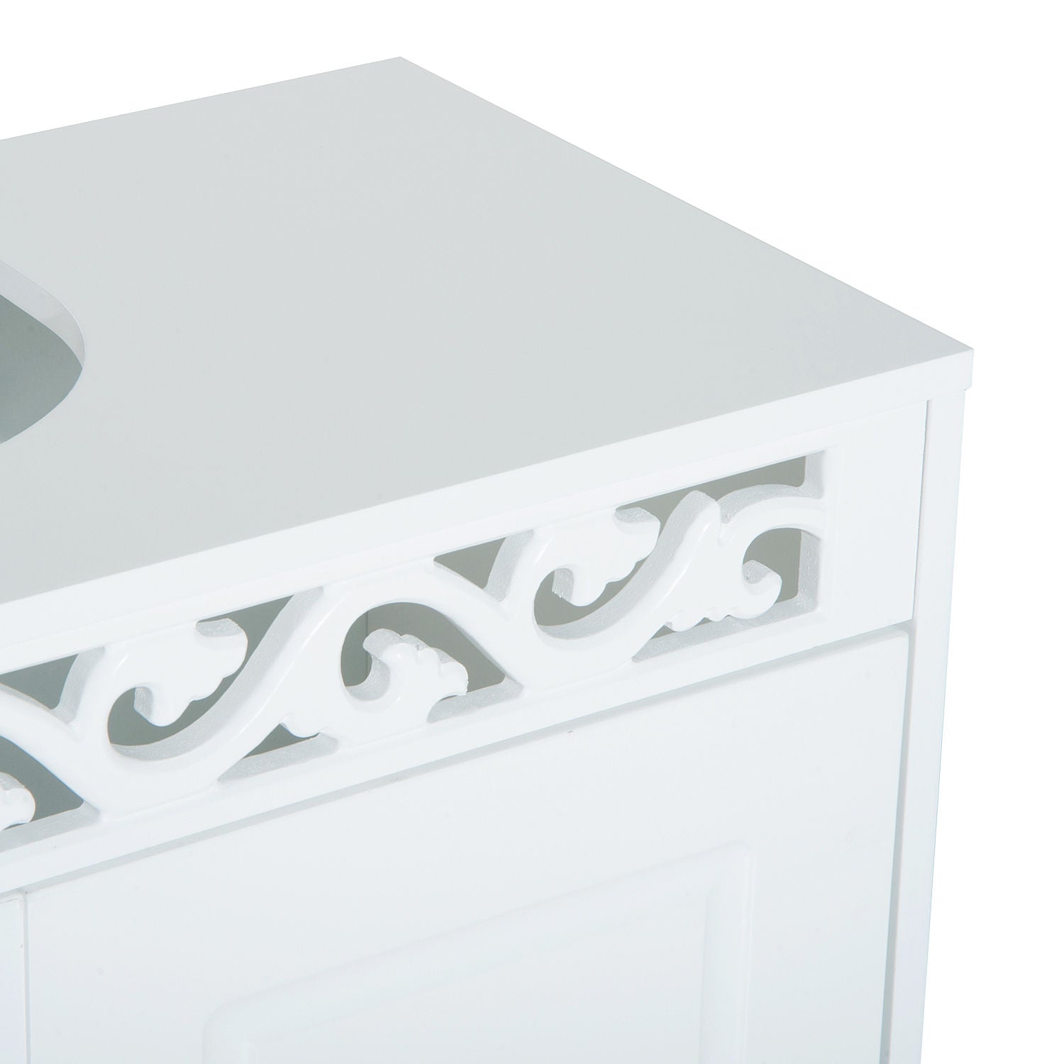 Bathroom Cabinet with 2 Doors and Shelves 60x30x56cm Modern White Wood Design