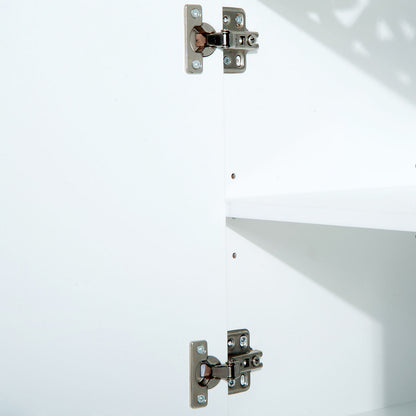 Bathroom Cabinet with 2 Doors and Shelves 60x30x56cm Modern White Wood Design