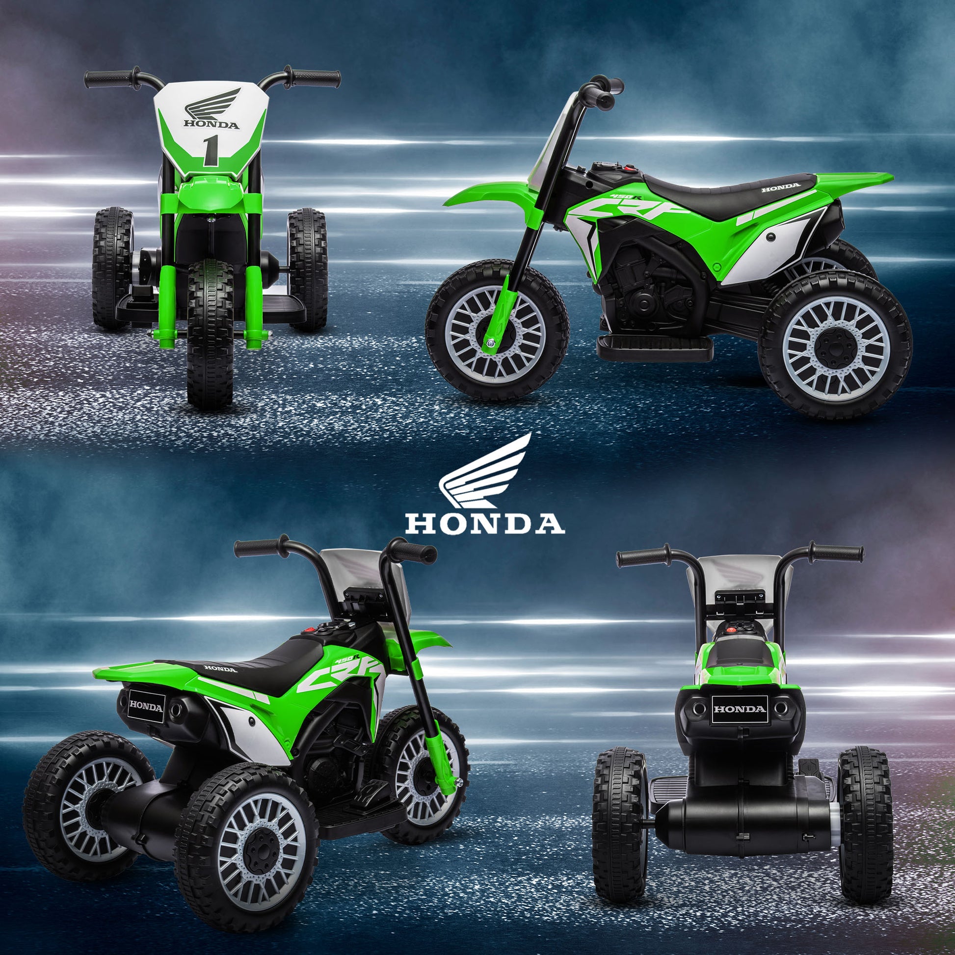 Kid's Electric Motorcycle Electric Motorcycle with Horn, Startup Music, Children's Electric Bike for Kids 1.5-3 Years Green