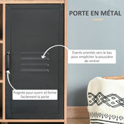 Industrial Sideboard - Storage Unit on legs with 3 niches Cupboard - in Wood and Black Metal Door