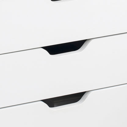 Mobile Office Cabinet, Rolling Desk Storage Cabinet with 7 Drawers - Organizer for documents, A4 or letter format, dimensions 47.5L x 39.5W x 90H cm, white