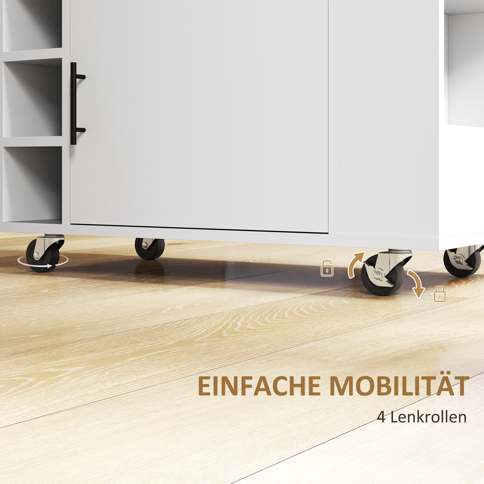 Kitchen Trolley Cart with Wooden Countertop, Shelves, Wine Racks, Serving Cart, Kitchen Cabinet on Wheels with Soft-Close Hinges, Handle, Kitchen Island, 83x40x83cm, Oak