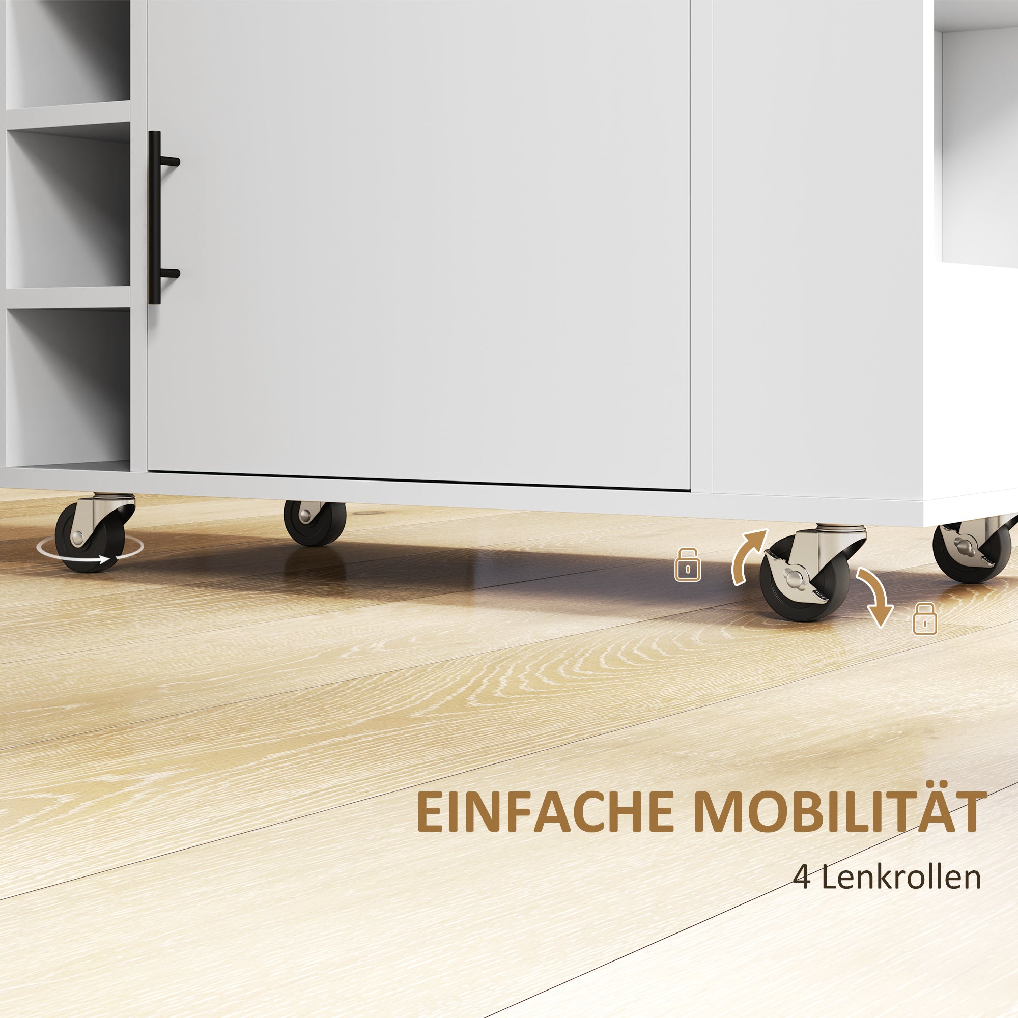 Kitchen Trolley Cart with Wooden Countertop, Shelves, Wine Racks, Serving Cart, Kitchen Cabinet on Wheels with Soft-Close Hinges, Handle, Kitchen Island, 83x40x83cm, Oak