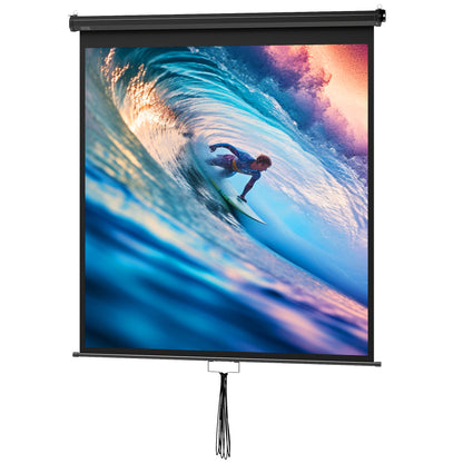 85-inch Projection Screen, Projector Screen, Home Cinema, 1:1 4K HD, Wall or Ceiling Mount, 162.5 x 8 x 162 cm, Black