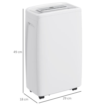 Electric Dehumidifier 12L/Day Water Tank 1.5L Silent Dehumidifier with 4 Modes 2 Speeds Wheels LED Display Timer for 10-25 m² White