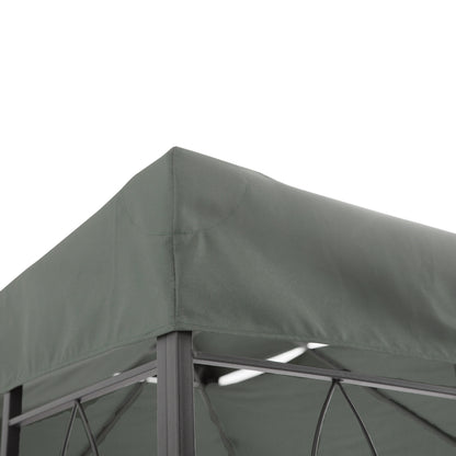 Replacement Roof for Metal Pavilion 3x4m Water-Resistant Pavilion Roof with Double Roof, Replacement Cover for Garden Pavilion Party Tent Gazebo Polyester Dark Grey