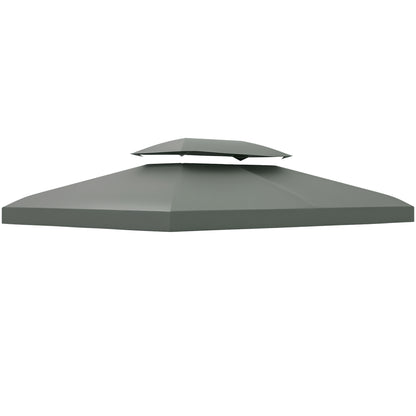 Replacement Roof for Metal Pavilion 3x4m Water-Resistant Pavilion Roof with Double Roof, Replacement Cover for Garden Pavilion Party Tent Gazebo Polyester Dark Grey