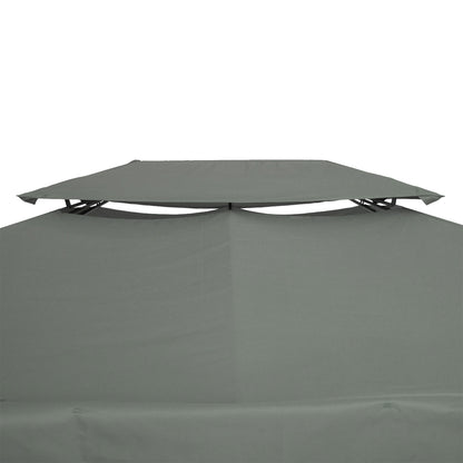Replacement Roof for Metal Pavilion 3x4m Water-Resistant Pavilion Roof with Double Roof, Replacement Cover for Garden Pavilion Party Tent Gazebo Polyester Dark Grey