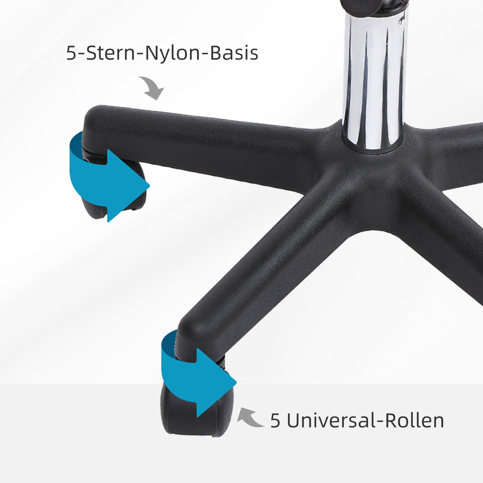 Rolling Stool Height Adjustable Work Stool with Backrest, Swivel Salon Stool for Massage Office Faux Leather White Ø35 x 72-84 cm