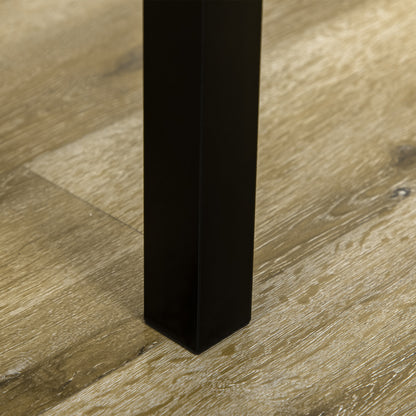 5-Piece Dining Set with 1 Rectangular Table and 4 Chairs, in Steel and MDF, Black and Oak