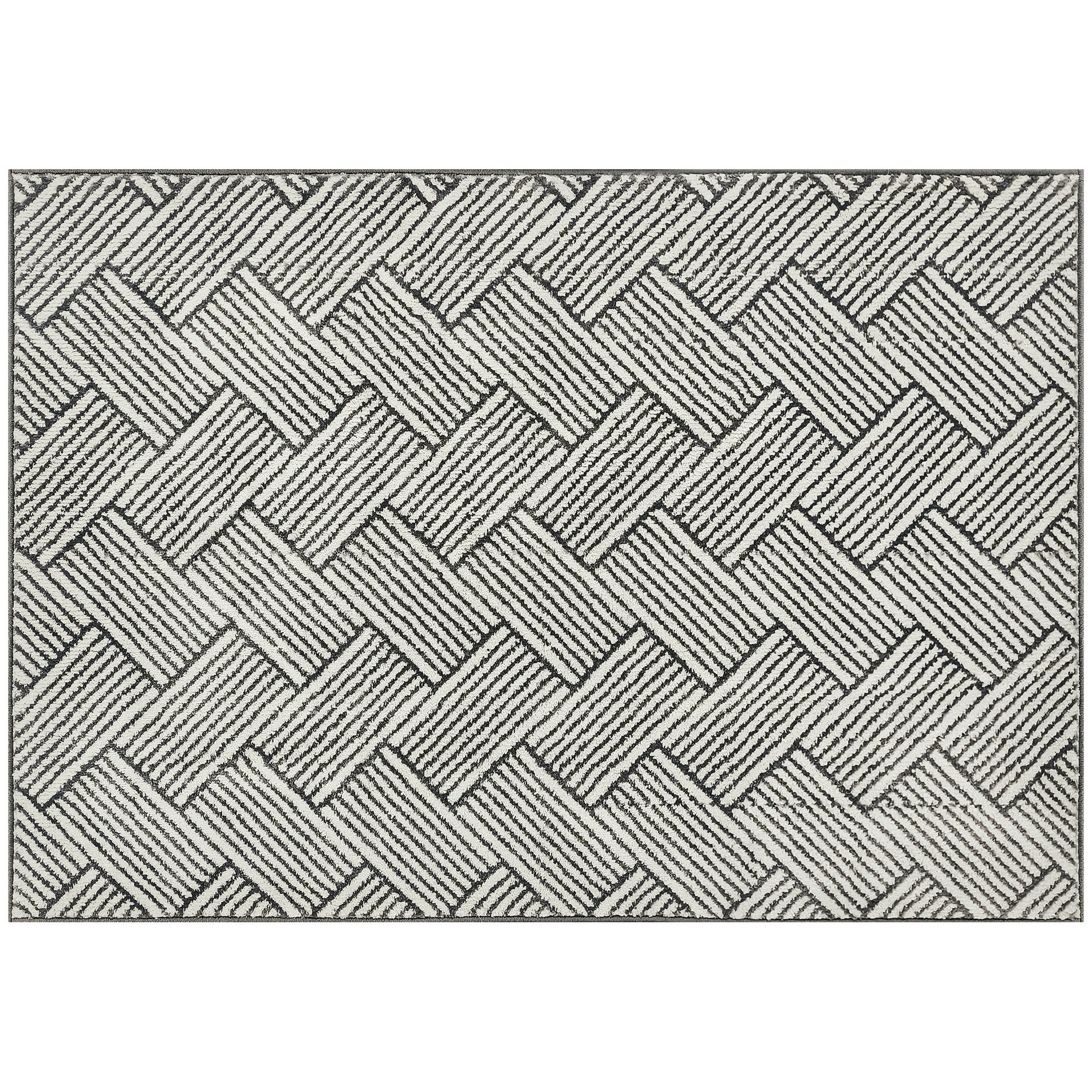 Living Room Rug 200 x 140 cm Short Pile Rug, Machine Washable, Hypoallergenic, for Living Room, Bedroom, Office, Light Gray