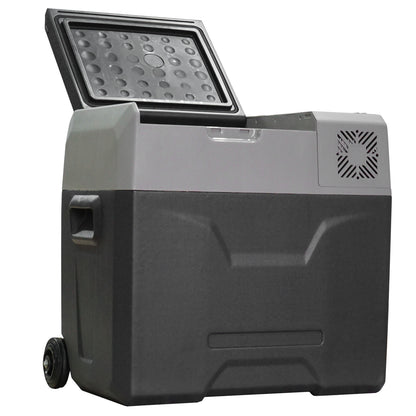 50 Liter Compressor Cooler Electric Cooler up to -20°C Mini Fridge with ECO Mode Connection Cooling Function, Freezer Box 12/230 Volts for Car Truck, Boat, Gray