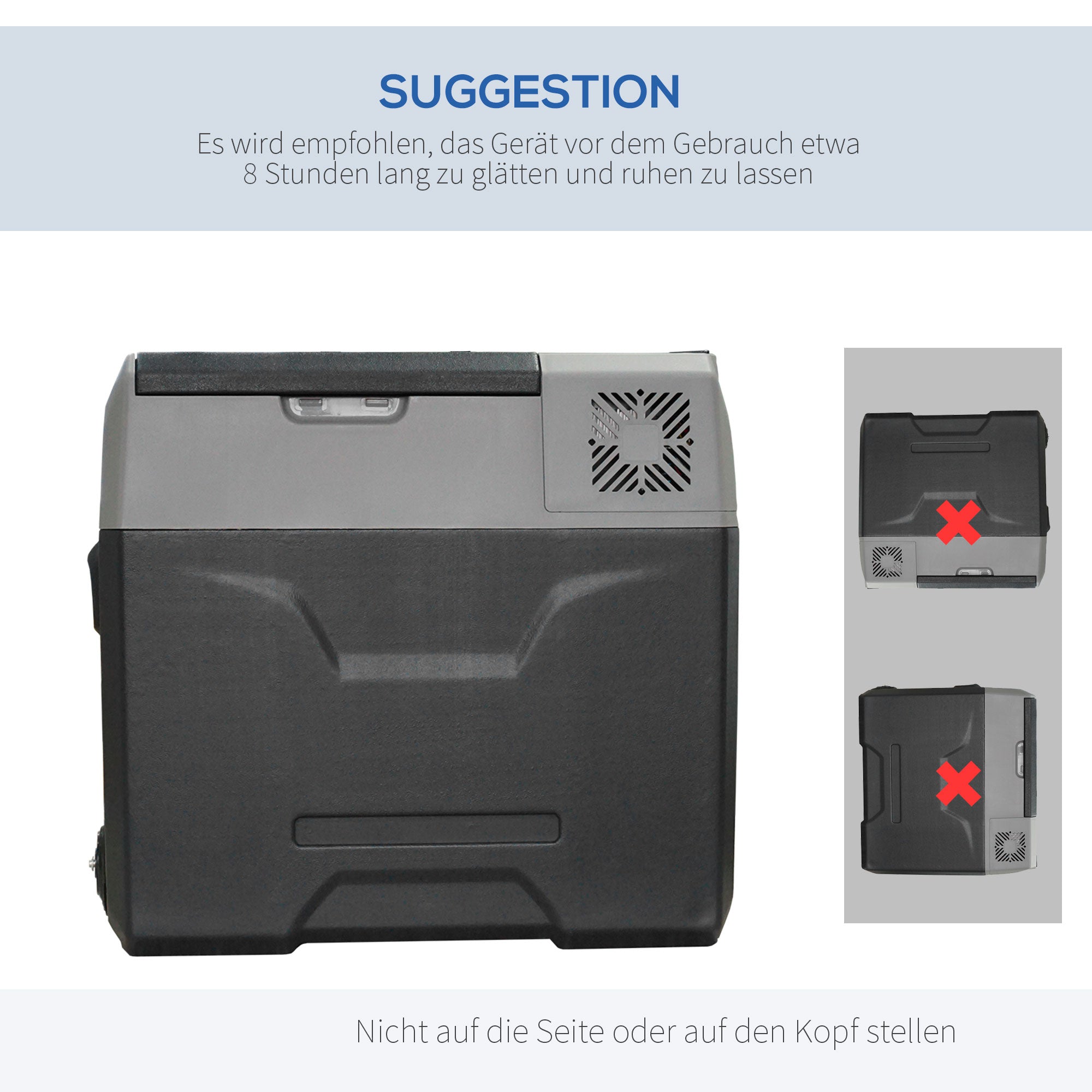 50 Liter Compressor Cooler Electric Cooler up to -20°C Mini Fridge with ECO Mode Connection Cooling Function, Freezer Box 12/230 Volts for Car Truck, Boat, Gray