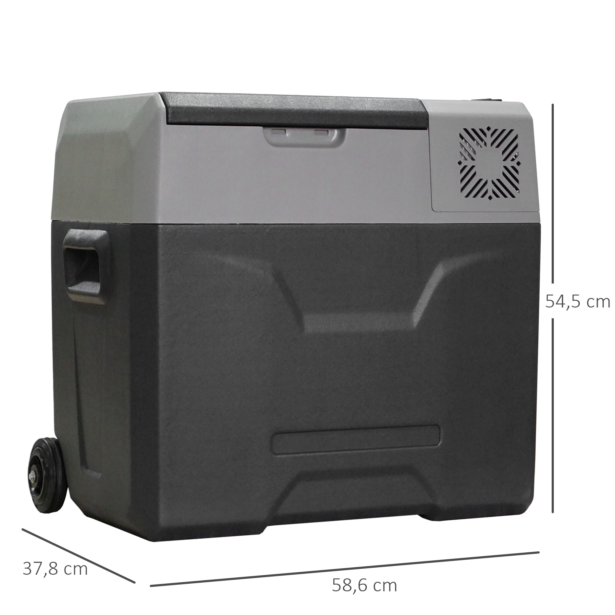 50 Liter Compressor Cooler Electric Cooler up to -20°C Mini Fridge with ECO Mode Connection Cooling Function, Freezer Box 12/230 Volts for Car Truck, Boat, Gray