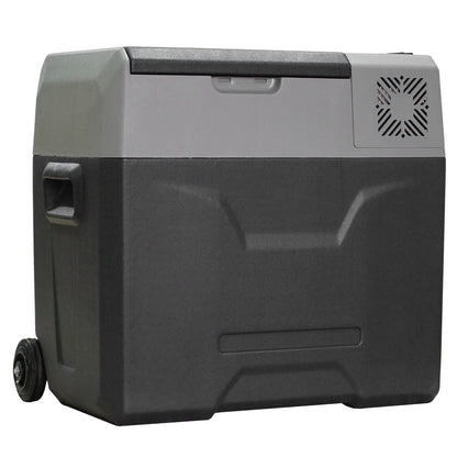 50 Liter Compressor Cooler Electric Cooler up to -20°C Mini Fridge with ECO Mode Connection Cooling Function, Freezer Box 12/230 Volts for Car Truck, Boat, Gray