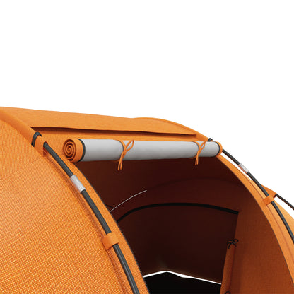 Tunnel Tent for 4–6 People – Waterproof 2000mm Family Camping Tent with Groundsheet and Entrance, Ideal for Travel, Trekking & Garden – Orange