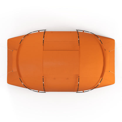 Tunnel Tent for 4–6 People – Waterproof 2000mm Family Camping Tent with Groundsheet and Entrance, Ideal for Travel, Trekking & Garden – Orange