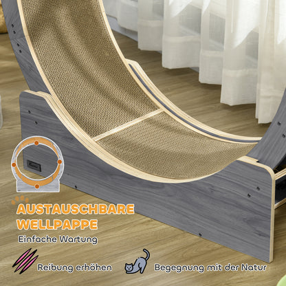 Cat Exercise Wheel 91 cm Diameter Cat Wheel with Brake Treadmill Scratching Board, Cat Wheel Track for Weight Loss & Health, Grey