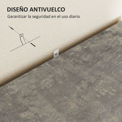 2-Door Soft-Close Sideboard Buffet Table with Shelf for Kitchen Bedroom Entryway 80x37x80 cm Gray Cement and High Gloss White