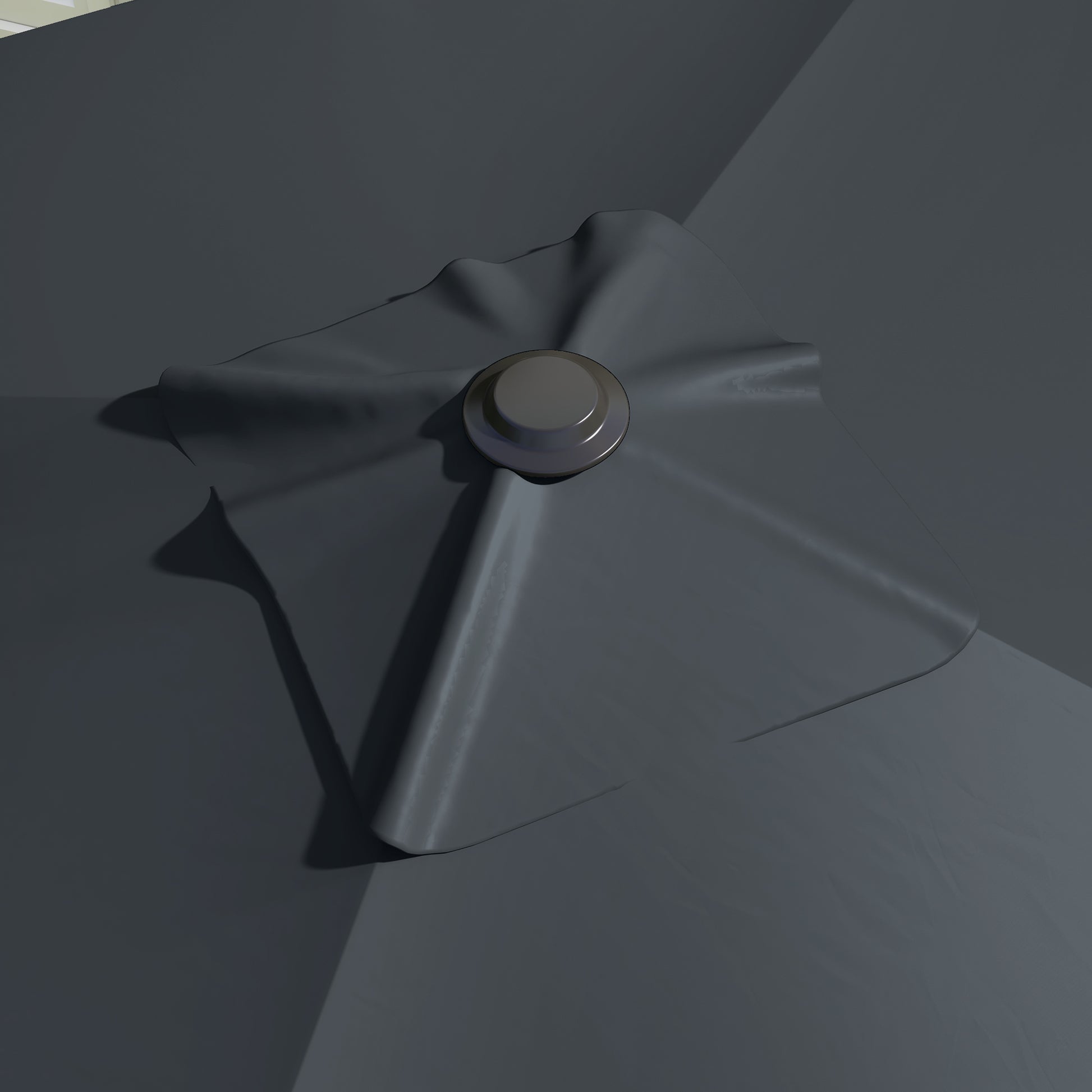 Square Offset Parasol Inclinable Pivotant 360° with Crank Stand - Aluminum 3L x 3W x 2.6H m Dark Grey