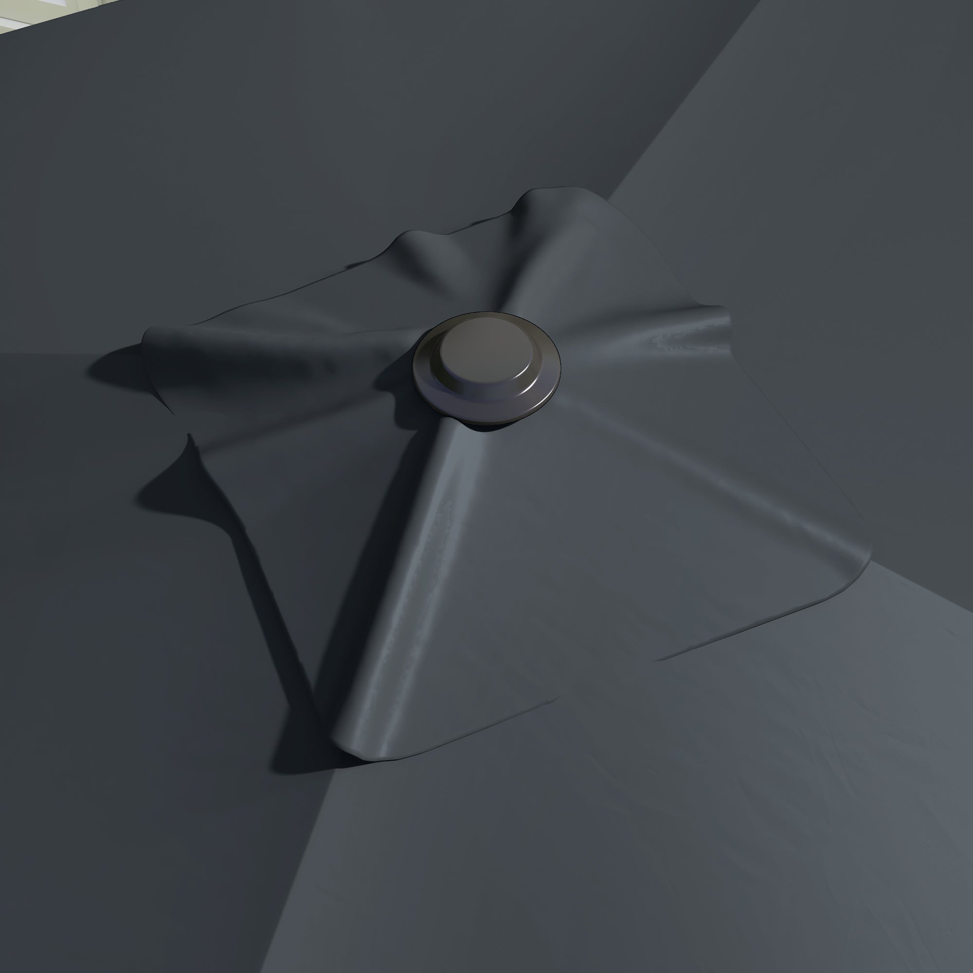 Square Offset Parasol Inclinable Pivotant 360° with Crank Stand - Aluminum 3L x 3W x 2.6H m Dark Grey