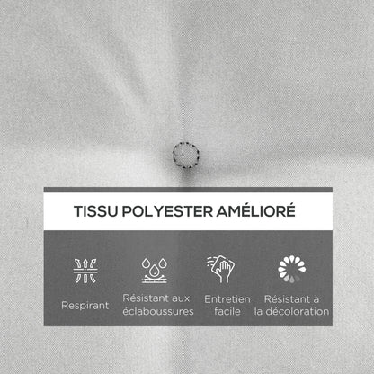 Set of 4 Padded Garden Chair Cushions Outdoor Seat Cushions 4 cm Padding Polyester Fabric 43L x 41W cm Light Grey