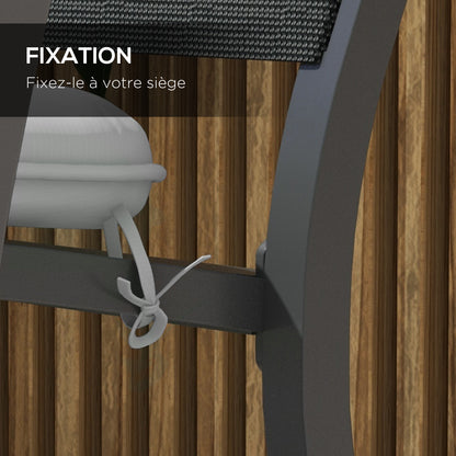 Set of 4 Padded Garden Chair Cushions Outdoor Seat Cushions 4 cm Padding Polyester Fabric 43L x 41W cm Light Grey