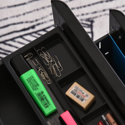 Filing Cabinet, Mobile Filing Cabinet with 3 Drawers, Lockable Office Cabinet with Hanging File Folder, Storage, Steel, 39 x 48 x 59 cm Black