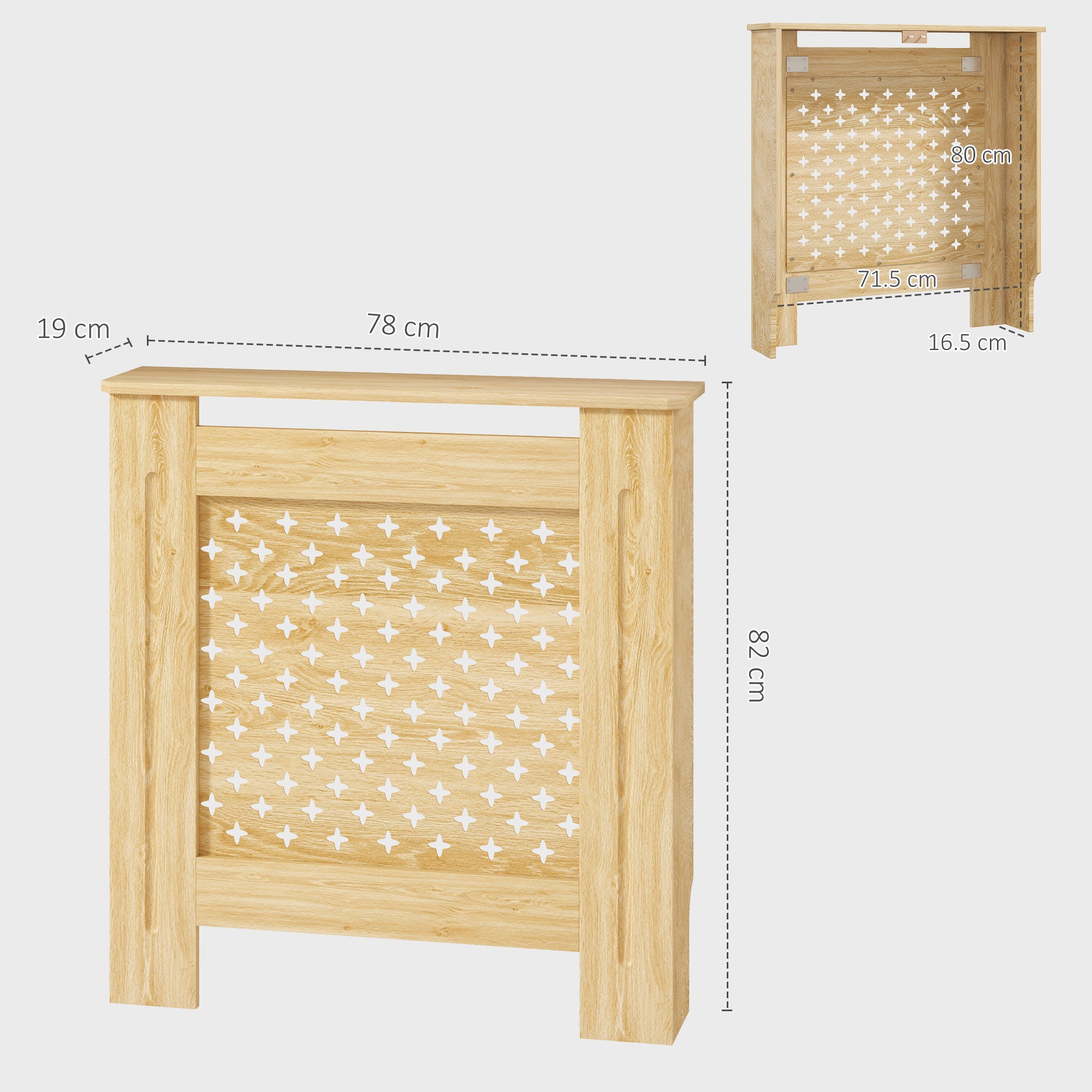 Radiator Cover MDF Radiator Cover 78x19x82 cm Radiator Cover for Living Room Bedroom Hallway Oak