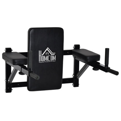 Wall Mounted Pull Up Bar with Adjustable Arms for Pull-Ups Push-ups and Crossfit at Home 70x53-63x48 cm Black