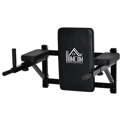 Wall Mounted Pull Up Bar with Adjustable Arms for Pull-Ups Push-ups and Crossfit at Home 70x53-63x48 cm Black