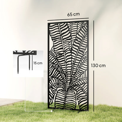 Freestanding/Suspendable Privacy Screen 25.6 x 51.2 in – Metal Panel Divider for Balcony & Terrace, Black