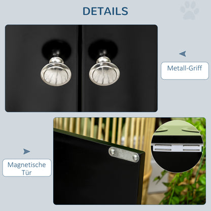 Elevated Dog Bowl Feeding Station with Storage Water Bowl 2 x 2000ml Stainless Steel Bowls Food Bowl Dog Bowls Feeding Station for Large Dogs Cats Black