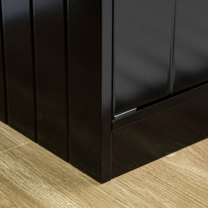 Elevated Dog Bowl Feeding Station with Storage Water Bowl 2 x 2000ml Stainless Steel Bowls Food Bowl Dog Bowls Feeding Station for Large Dogs Cats Black