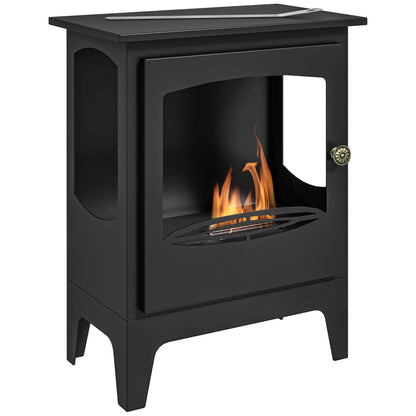 Ethanol Fireplace 7000BTU Bioethanol Fireplace with Stainless Steel Extinguisher Tank 1.2 L Combustion Time 3H for Indoors 20-25 sqm 39x26x54 cm Black