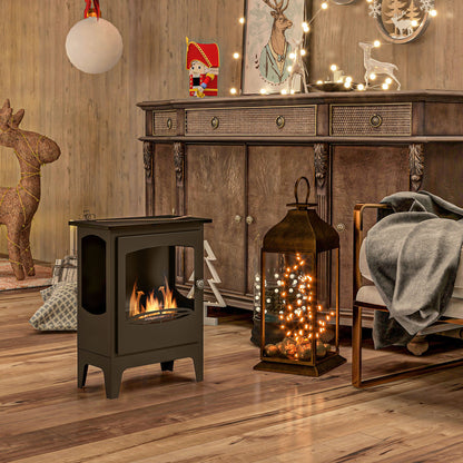 Ethanol Fireplace 7000BTU Bioethanol Fireplace with Stainless Steel Extinguisher Tank 1.2 L Combustion Time 3H for Indoors 20-25 sqm 39x26x54 cm Black