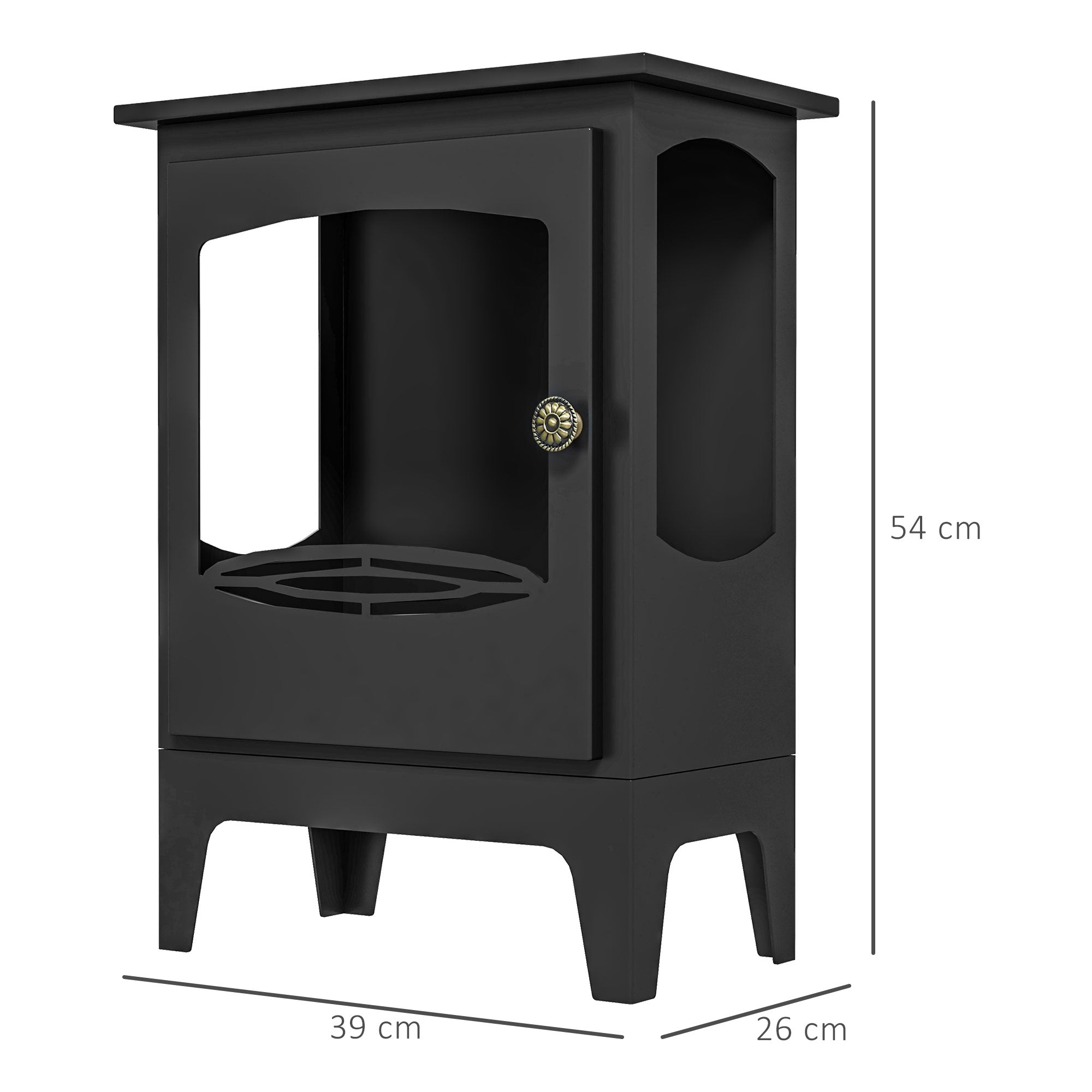 Ethanol Fireplace 7000BTU Bioethanol Fireplace with Stainless Steel Extinguisher Tank 1.2 L Combustion Time 3H for Indoors 20-25 sqm 39x26x54 cm Black