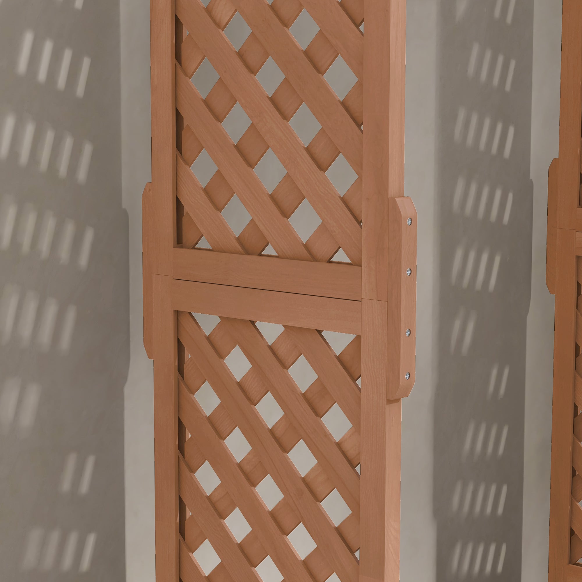 Planter with Trellis and Roof in Spruce Wood, Outdoor Planter with Drainage Holes, 112x41x180 cm, Brown