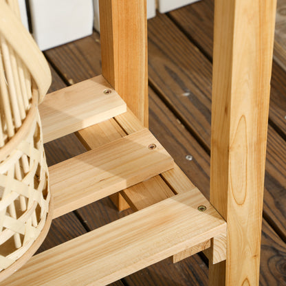 Raised Urban Garden with Wheels Wooden Planting Table with Trellis Raised Garden Bed with Non-Woven Fabric and Drainage Hole for Plants Flowers 31.10x11.42x51.18 inches Natural