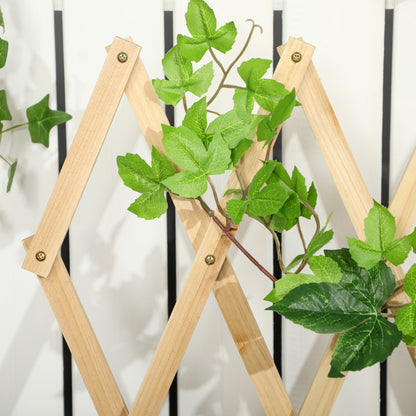 Raised Urban Garden with Wheels Wooden Planting Table with Trellis Raised Garden Bed with Non-Woven Fabric and Drainage Hole for Plants Flowers 31.10x11.42x51.18 inches Natural